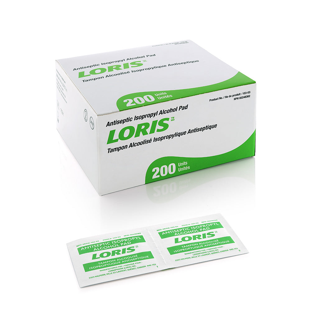 70% Isopropyl | LORIS Isopropyl Alcohol Antiseptic Swabs (200/box)